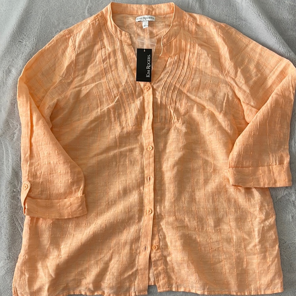 Kim Rogers Ladies Linen Shirt L